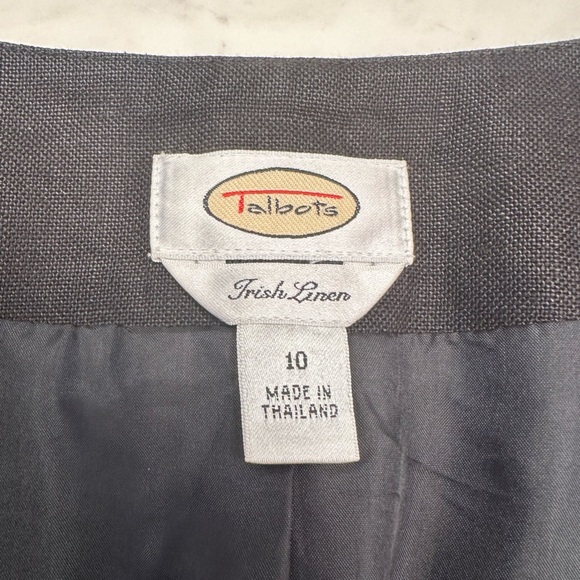Talbots 100% Irish Linen Open Front Women’s Sz 10 Black Blazer Jacket Vtg - Picture 4 of 7
